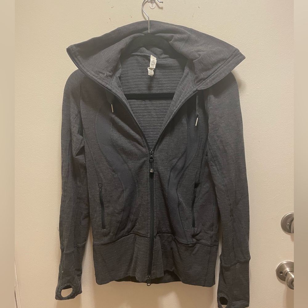 Lululemon VINTAGE Daily Practice Jacket Slate Grey Full Zip Hoodie size 4